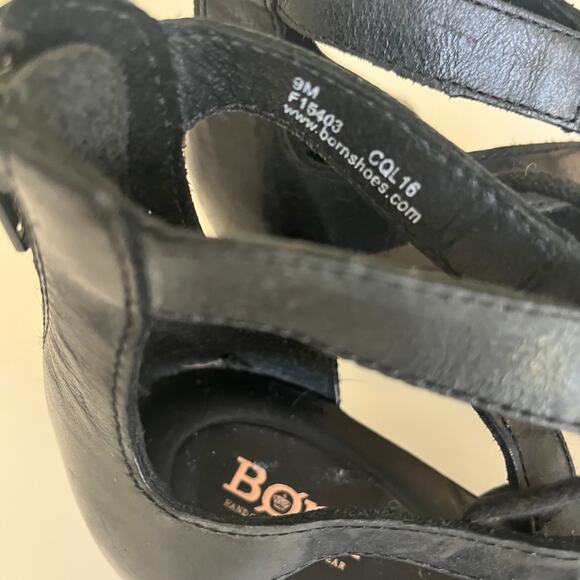 Born Gladiator Sandal Women's 9M Black Leather Lace Up Comfort Shoe - Picture 2 of 8